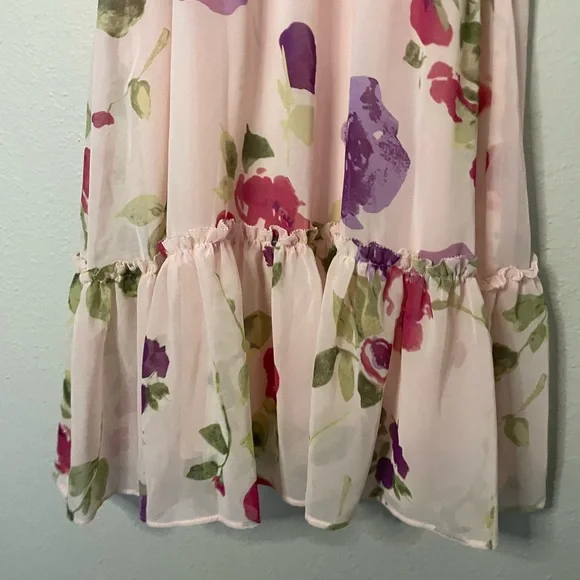 Lauren Ralph Lauren Sleeveless Halter Bow Neck Ruffle Tiered Blouson Dress SZ 8 - Picture 5 of 9